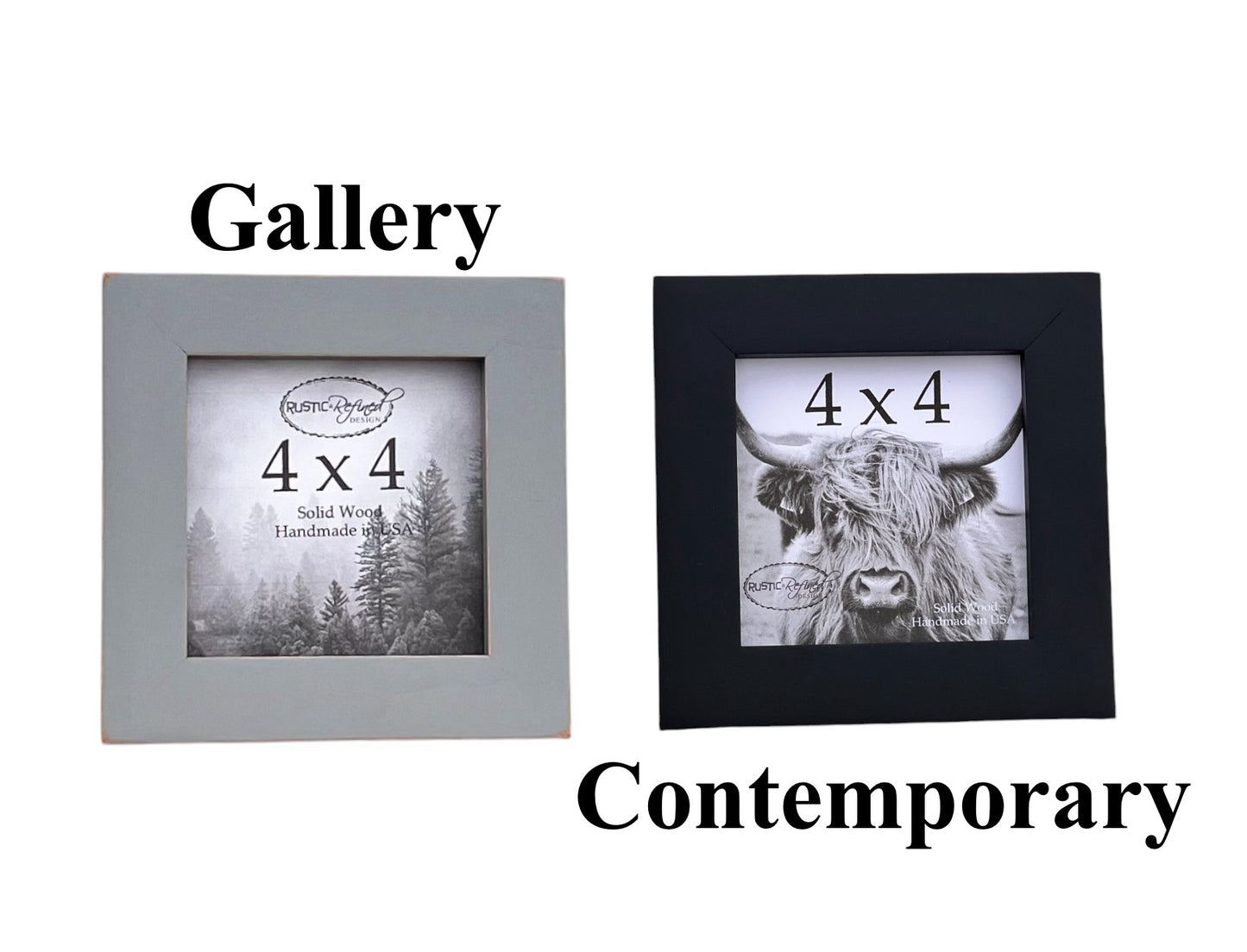 3x3 Contemporary Collection - Square Wood Picture Frame - Multiple Colors